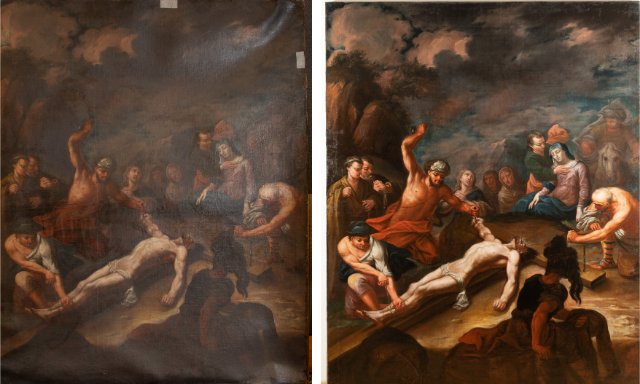 Jak velký vizuální rozdíl může panovat mezi dílem před a po odborném restaurátorském zásahu? | Foto: Archiv Alžběty Mirjam Procházkové