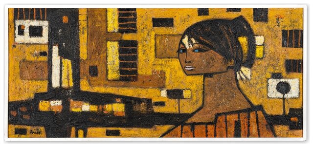 Žlutá ulice, Ivan Sedliský, Večerní aukce galerie Goltzova tvrz, prodáno za 372 000 Kč.