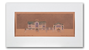 Hübschmann Bohumil | Návrh pavilonu Jubilejní výstavy v Praze 1908