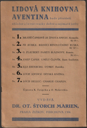 Čapek, Josef. Umělý člověk (podpis)