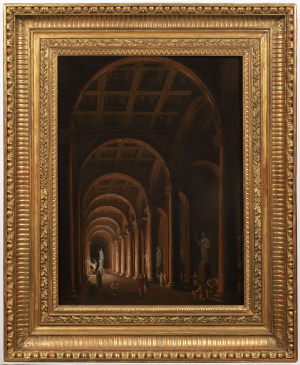 LUDVÍK KOHL 1746 - 1821 - INTERIÉR ANTICKÉHO CHRÁMU