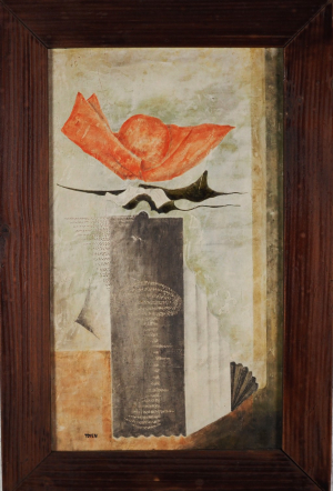 Toyen (1902 – 1980) - Surrealistická kompozice na sádrovém podkladu