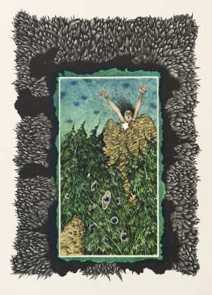 ALBÍN BRUNOVSKÝ (1935-1997): Ilustrácia k detskej knihe „Tri princezné v belasej skale“