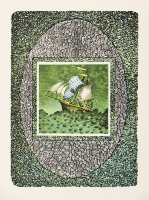 ALBÍN BRUNOVSKÝ (1935-1997): Ilustrácia k detskej knihe „Tri princezné v belasej skale“