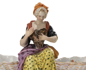 Míšeň (kolem roku 1870) - Žena s bažantem