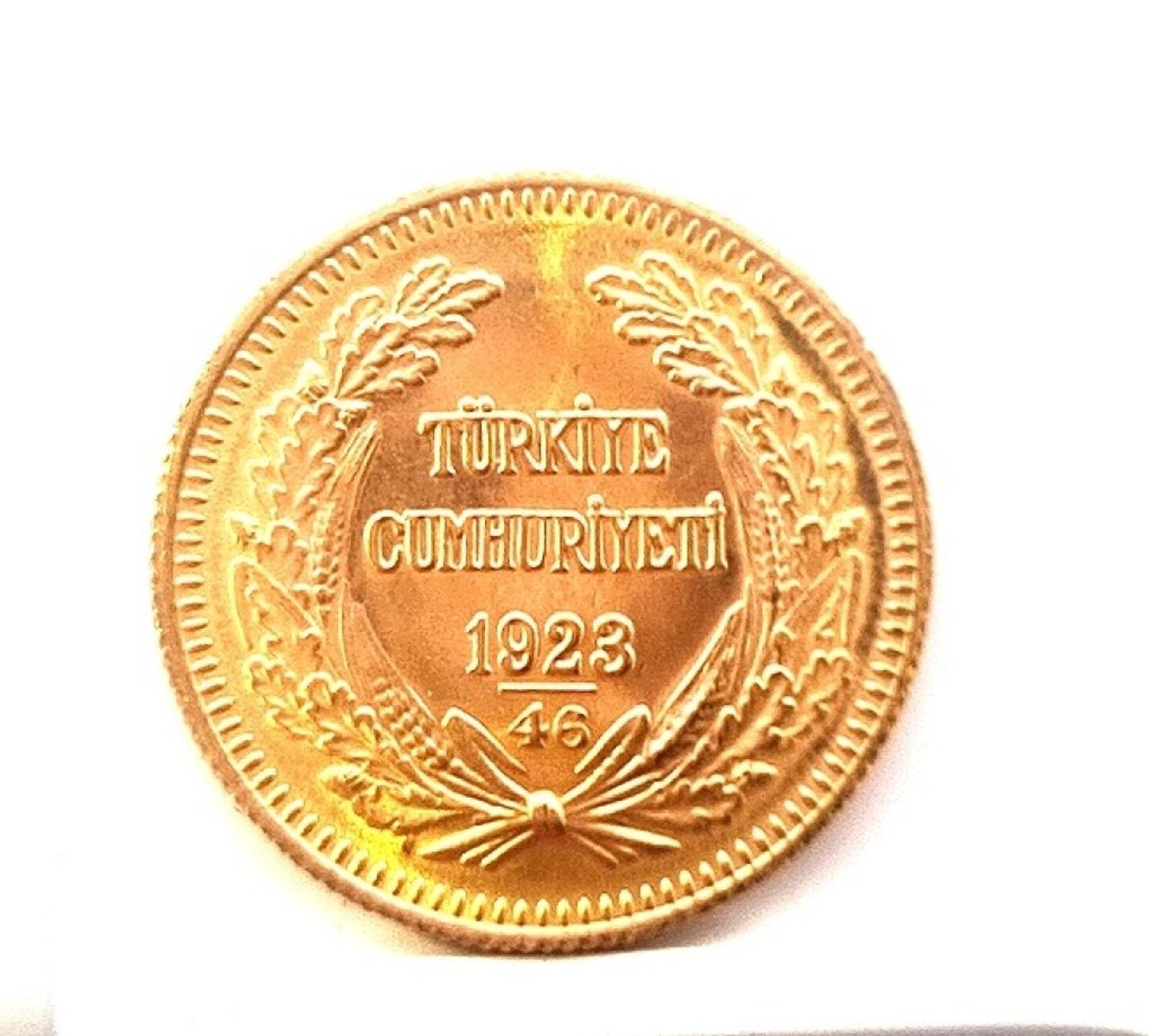 Zlatá mince 100 Piaster Türkei Atatürk, 1923
13426