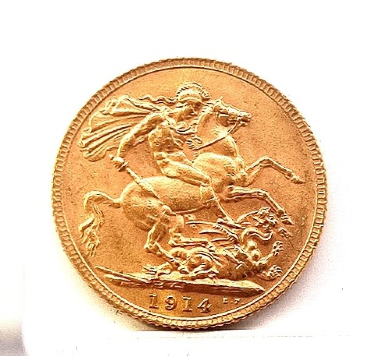 Zlatá mince Sovereign Král Jiří V., 1914
id 13427