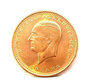 Zlatá mince 100 Piaster Türkei Atatürk, 1923
13426