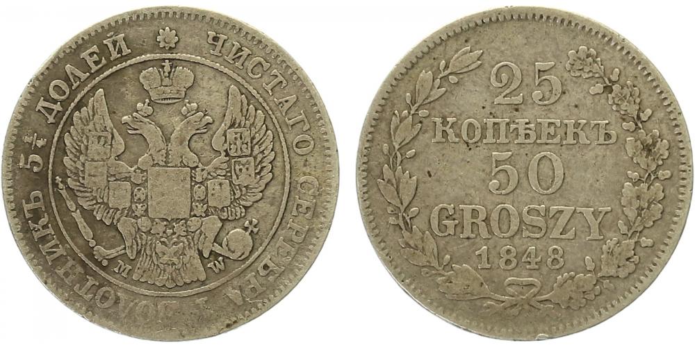 Ražby pro Polsko, Mikuláš I., 1825 - 1855