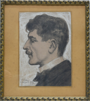 VÁCHA Rudolf (1860-1939): Portrét muže s knírkem.