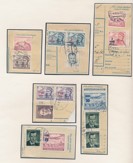 15 ks výstřižků z průvodek a průvodek vyfr. leteckými známkami
