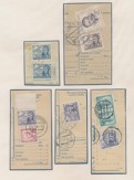 15 ks výstřižků z průvodek a průvodek vyfr. leteckými známkami