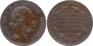 Austro-Hungary Medal - Pribram Zlatnik 1875 Copper Cu Probe RRR!!!