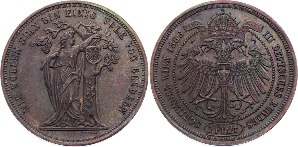 Austrian Empire Franz Joseph Thaler 1868 PROBE in Copper - RRR