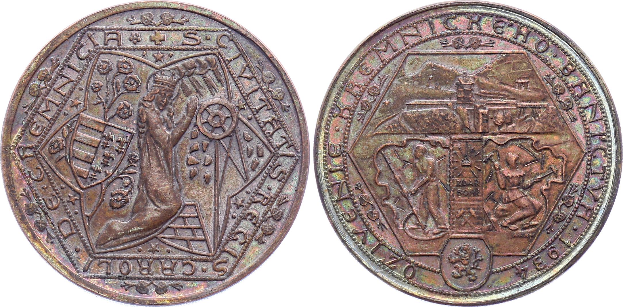 Czechoslovakia Medal "Reopening of the Kremnica Mines" Probe in COPPER - Proof - Unique piece!!!