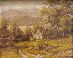 Marie Passerová - Krajina s chaloupkou