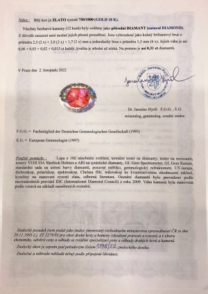 Starožitný zlatý prsten se smaragdem a diamanty 