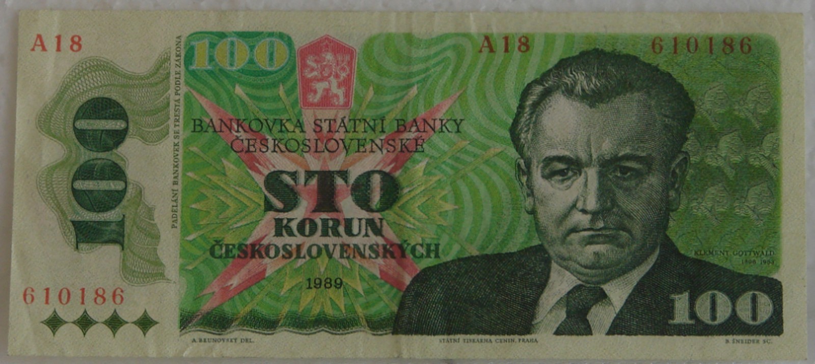 Československo - 100 Kč Gottwald
