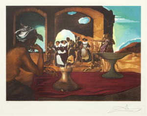 Dalí Salvador - Trh s otroky (skrytá busta Voltaire)