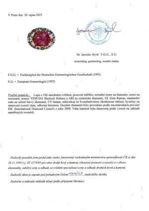 Zlatý prsten s diamanty, kombinované zlato, první republika