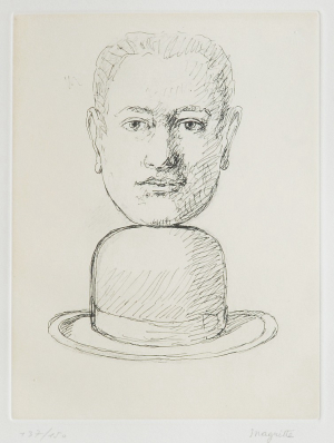 René Magritte - Hlava s buřinkou