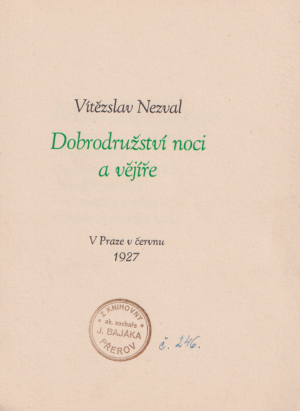 Vítězslav Nezval - Dobrodružství noci a vějíře