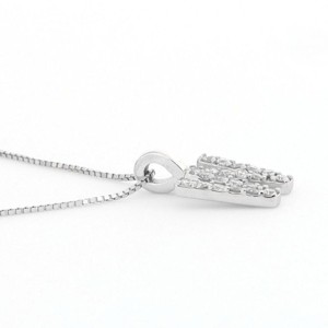 18 kt. Bílé zlato - Náhrdelník s přívěskem - 0,14ct diamant