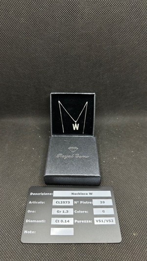 18 kt. Bílé zlato - Náhrdelník s přívěskem - 0,14ct diamant