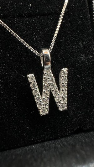 18 kt. Bílé zlato - Náhrdelník s přívěskem - 0,14ct diamant