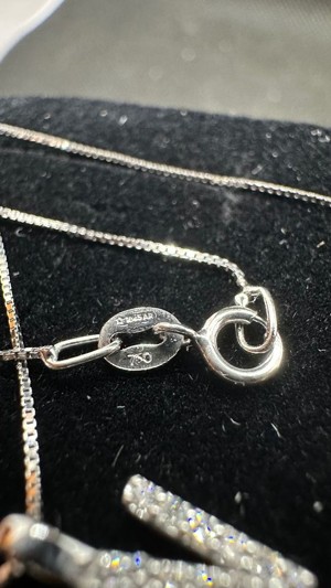 18 kt. Bílé zlato - Náhrdelník s přívěskem - 0,14ct diamant