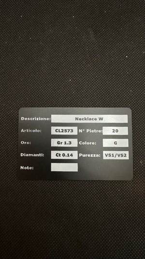 18 kt. Bílé zlato - Náhrdelník s přívěskem - 0,14ct diamant