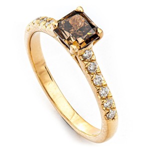 Diamantový prsten 1,21 ct - 14 kt. Žluté zlato