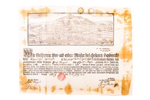 Výuční list s vedutou Olomouce