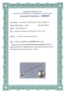 Špendlík z bílého zlata s perlou, 1. republika