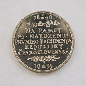 Výroční medile Masaryk - 1935 85. výročí narození T.G. Masaryka. Lesklá ražba.