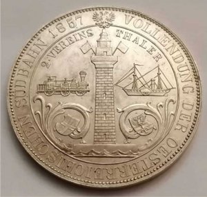 2 Tolar 1857A JIŽNÍ DRÁHA
