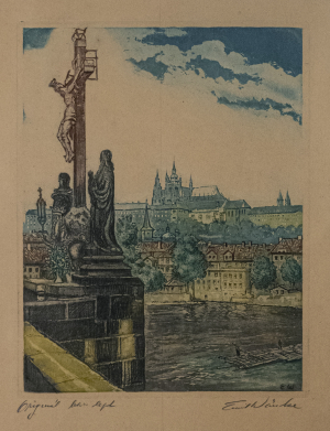 Emil Wänke (1901–?) | Pohled na Pražský hrad z Karlova mostu