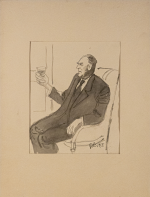 Antonín Pelc (1895–1967) | Václav Vydra se sklenkou vína