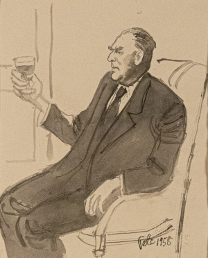 Antonín Pelc (1895–1967) | Václav Vydra se sklenkou vína