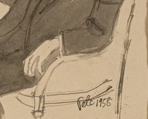 Antonín Pelc (1895–1967) | Václav Vydra se sklenkou vína