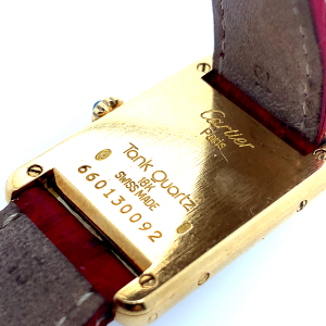 Zlaté náramkové hodinky " Cartier " model Tank Louis Cartier | 18 karátů zlato | 20x28mm