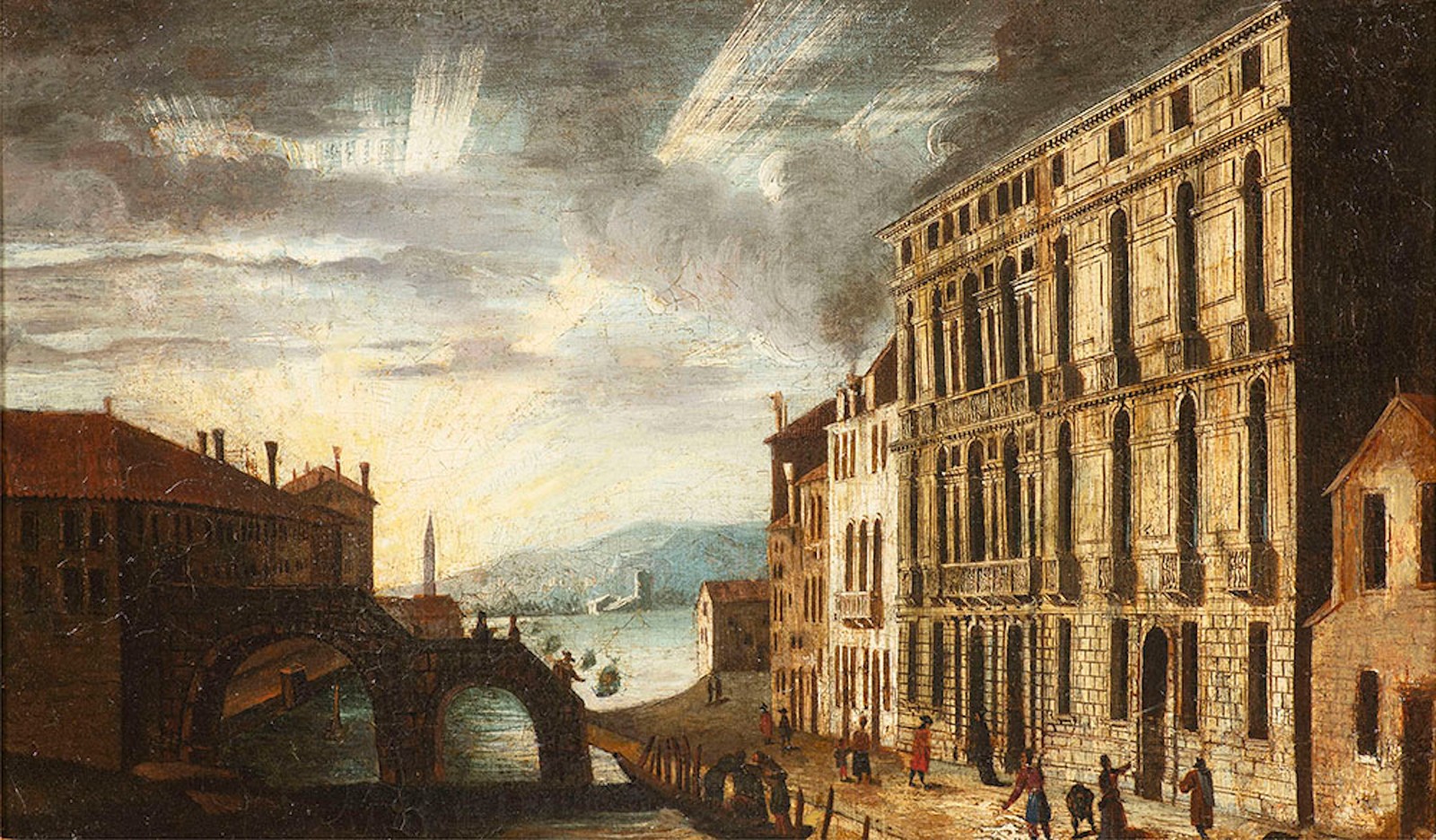 Italian painter of the 18th century, View Of a Port Town