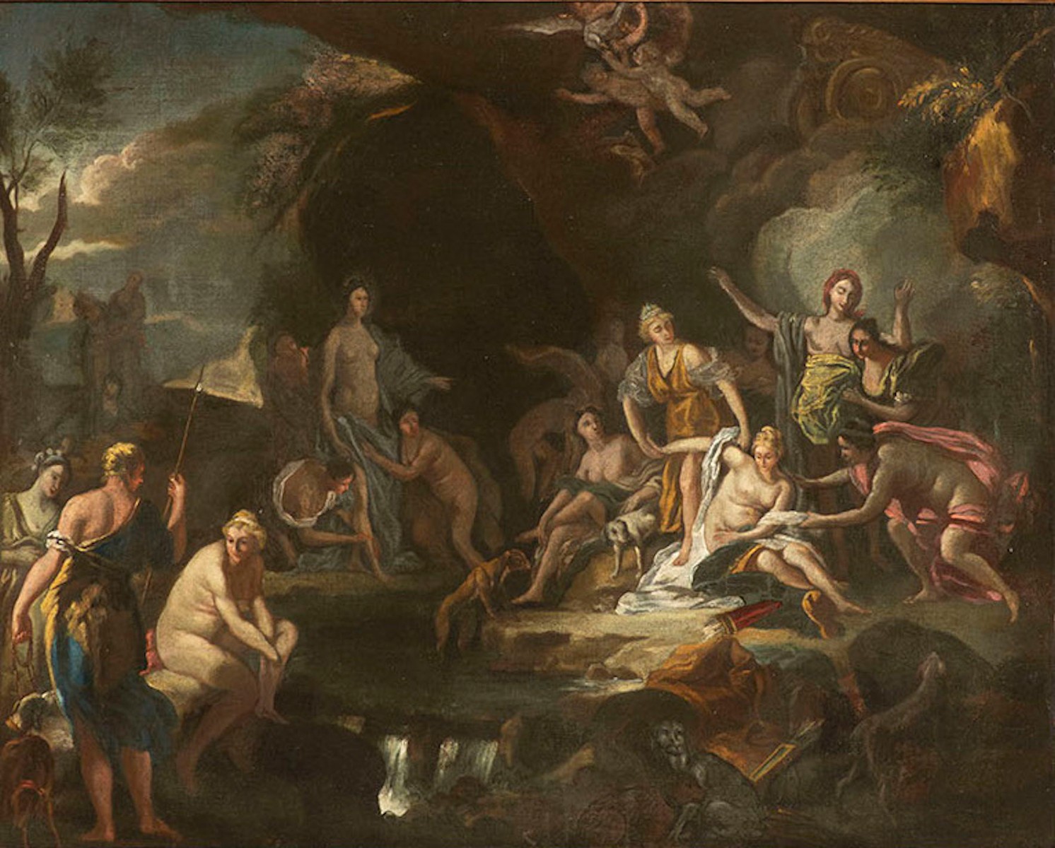 Neapolitan master, 17th century. Bozzetto, Diana Discovering Callisto's Pregnancy