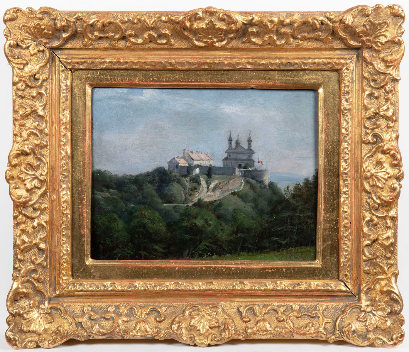 19th Century Painting, Landscape with Castle