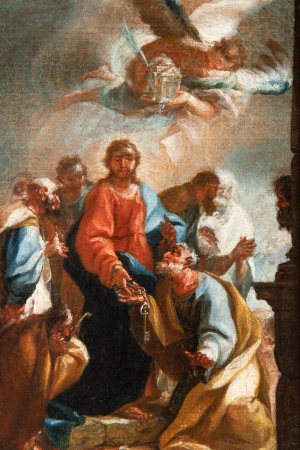 Venetian Master, first half of the 18th century, The Delivery of the Keys – Bozzetto