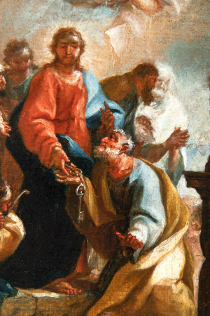 Venetian Master, first half of the 18th century, The Delivery of the Keys – Bozzetto