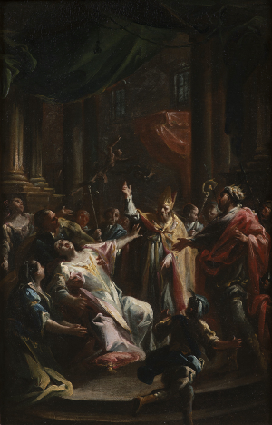 Francesco Monti (1685 – 14 April 1768), Saint Geminianus Exorcising Devils from the Daughter of the Emperor of Constantinople