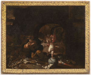 Johann Heinrich Schönfeld (1609–1684), Circle. Allegory of Vanitas with lute player and putto
Allegory of Vanitas with lute player and putto.