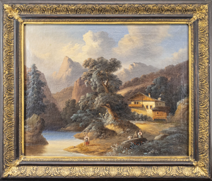 František Skála (1817–?) | Alpská bouda u řeky