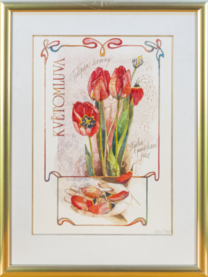 Jaroslava Bičovská (*1945) | Květomluva – Tulipán červený